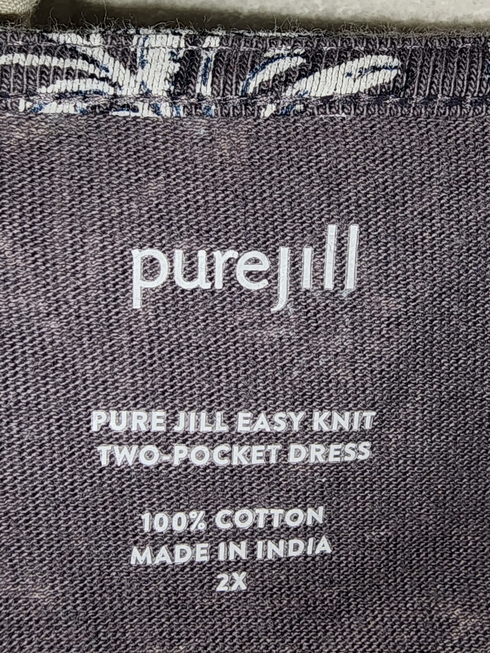 JJill Floral V-Neck Shift Dress in Gray 2X Pure Jill Collection - Picture 3 of 3
